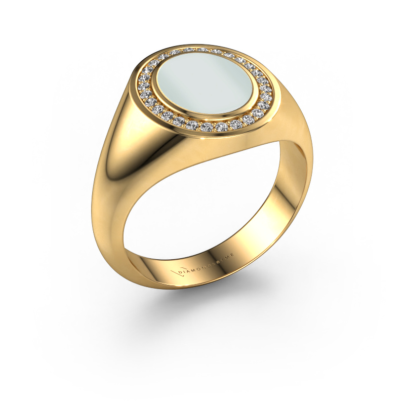 Image de Chevalière Hilda 1 585 or jaune Nicolo verte 10x8 mm