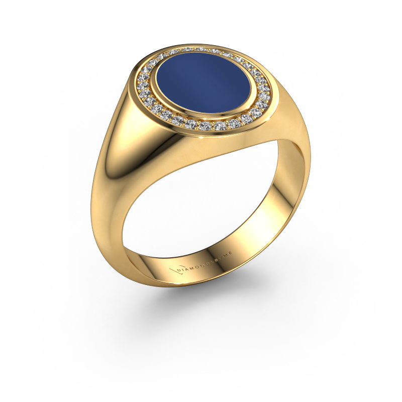 Image de Chevalière Hilda 1 585 or jaune Lapis lazuli 10x8 mm