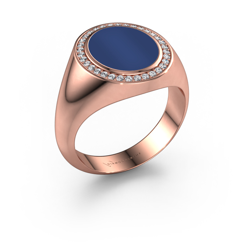 Afbeelding van Zegelring Hilda 2 585 Rosé goud Lapis lazuli 12x10 mm