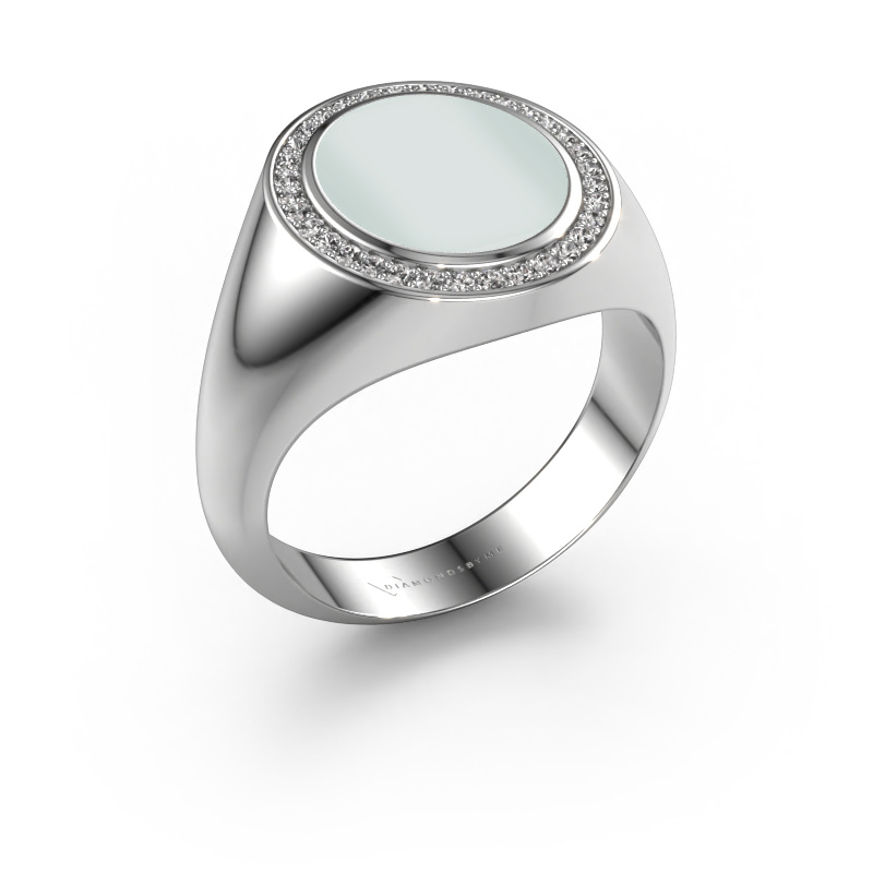 Bild von Siegelring Hilda 2 950 Platin Grüner Lagenstein 12x10 mm