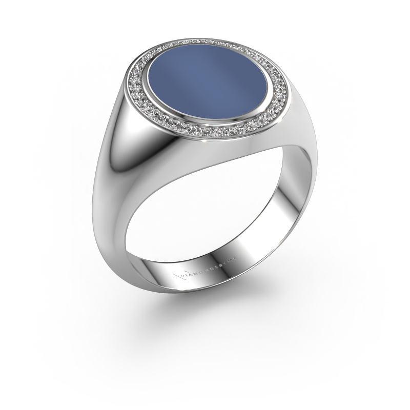 Image of Signet ring Hilda 2 950 platinum Blue sardonyx 12x10 mm