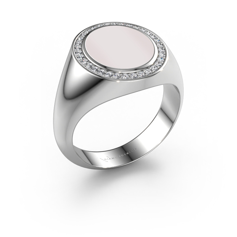 Image of Signet ring Hilda 2 585 white gold Red sardonyx 12x10 mm