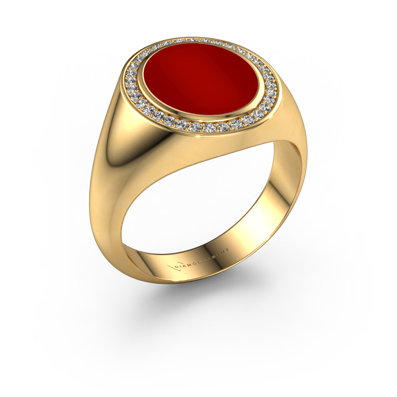 Image of Signet ring Hilda 2 585 gold Carnelian 12x10 mm