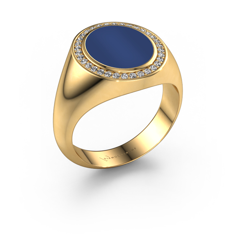Bild von Siegelring Hilda 2 585 Gold Lapislazuli 12x10 mm