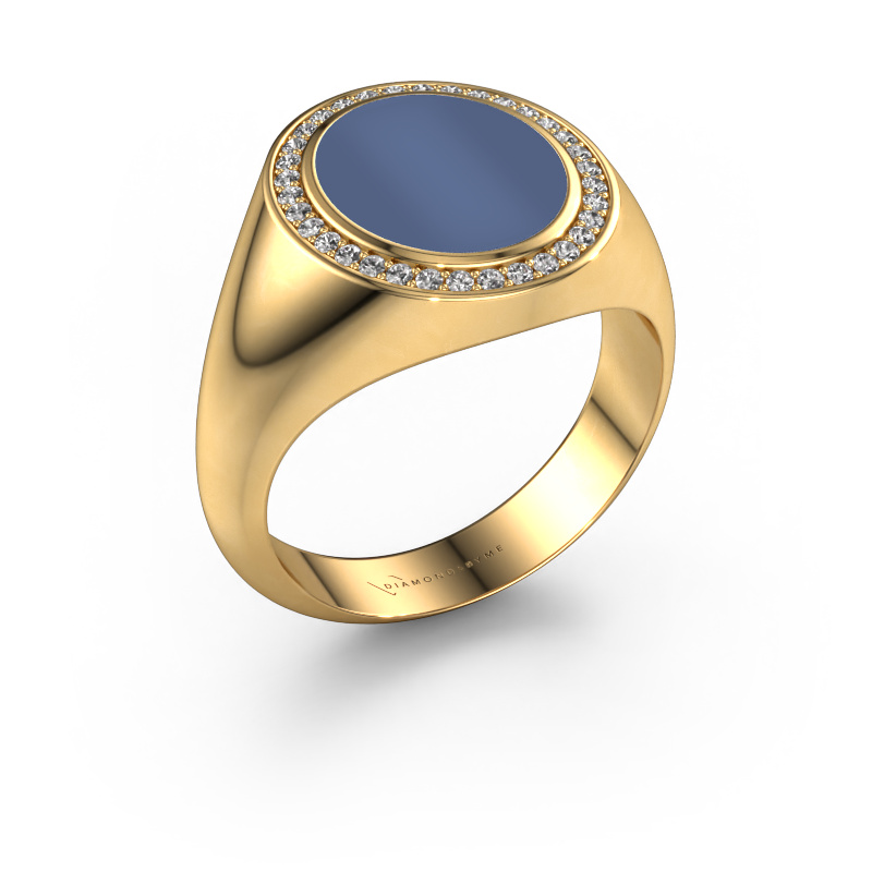 Bild von Siegelring Hilda 2 585 Gold Blau Lagenstein 12x10 mm