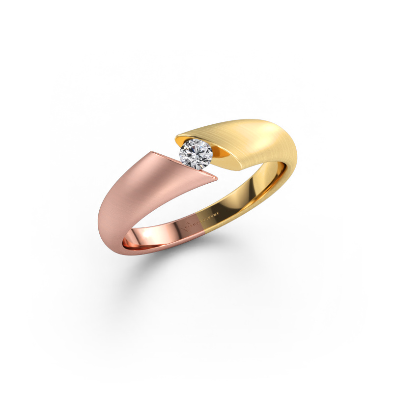 Afbeelding van Ring Hojalien 1 585 rosé goud Lab-grown diamant 0.10 crt