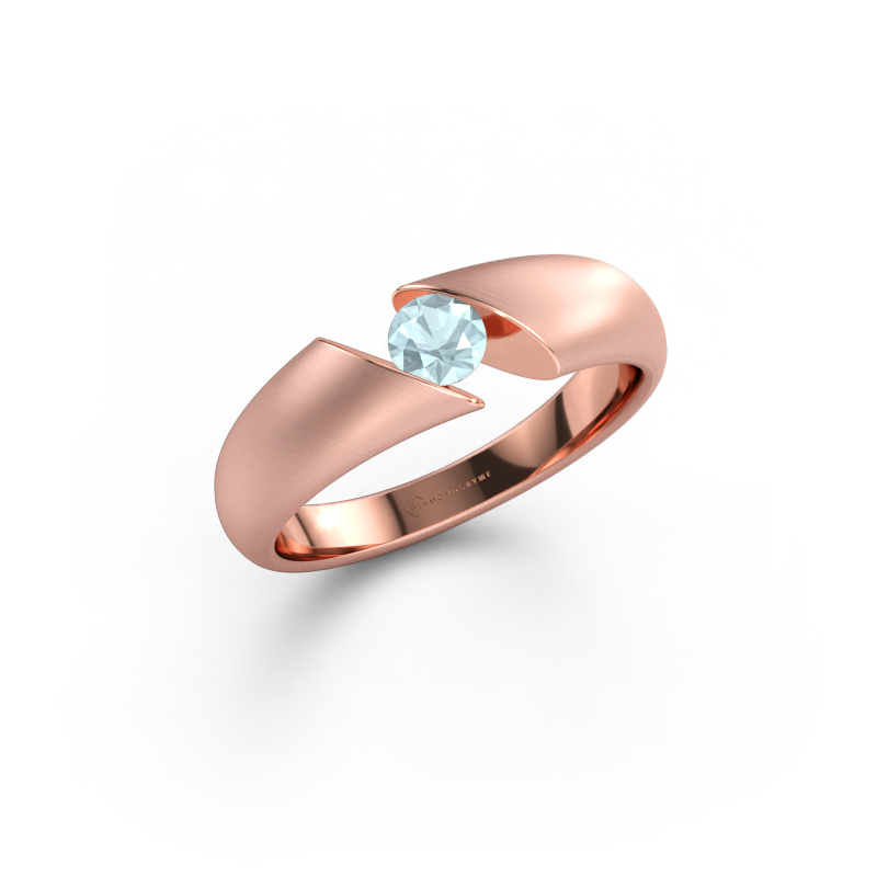 Bild av Förlovningsring Hojalien 1 585 roséguld Akvamarin 4 mm