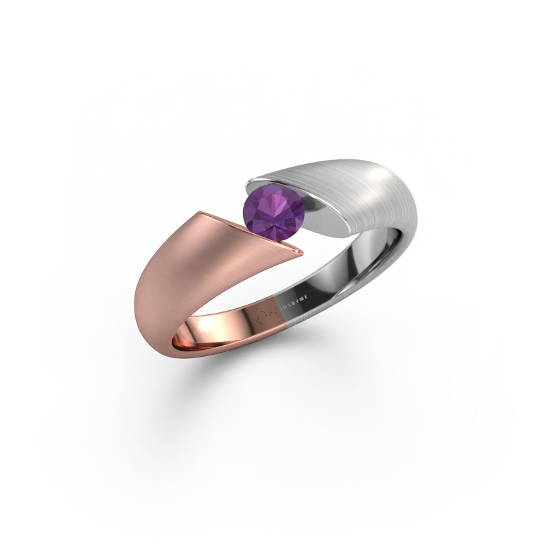 Image of Engagement ring Hojalien 1 585 rose gold Amethyst 4 mm
