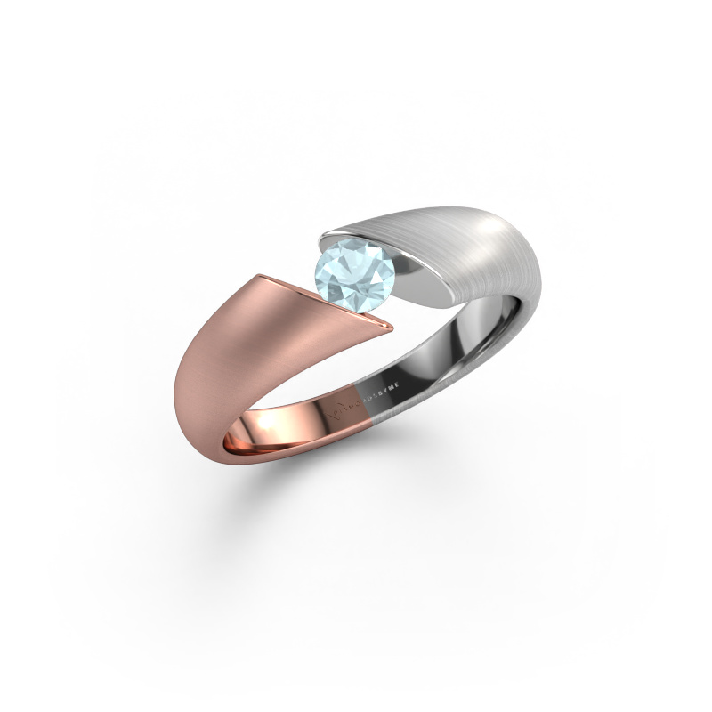 Image of Engagement ring Hojalien 1 585 rose gold Aquamarine 4 mm