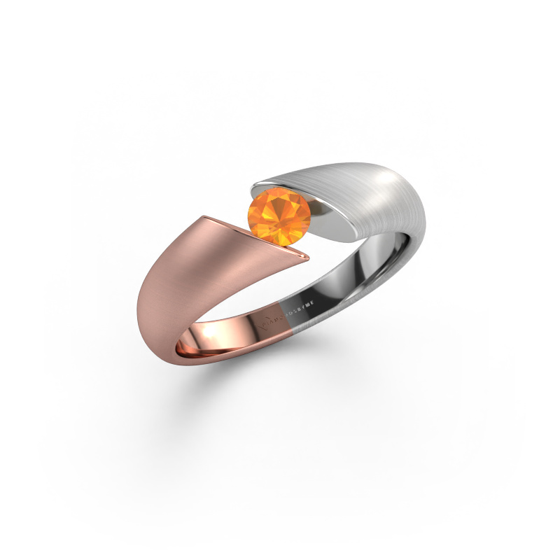 Image of Engagement ring Hojalien 1 585 rose gold Citrin 4 mm