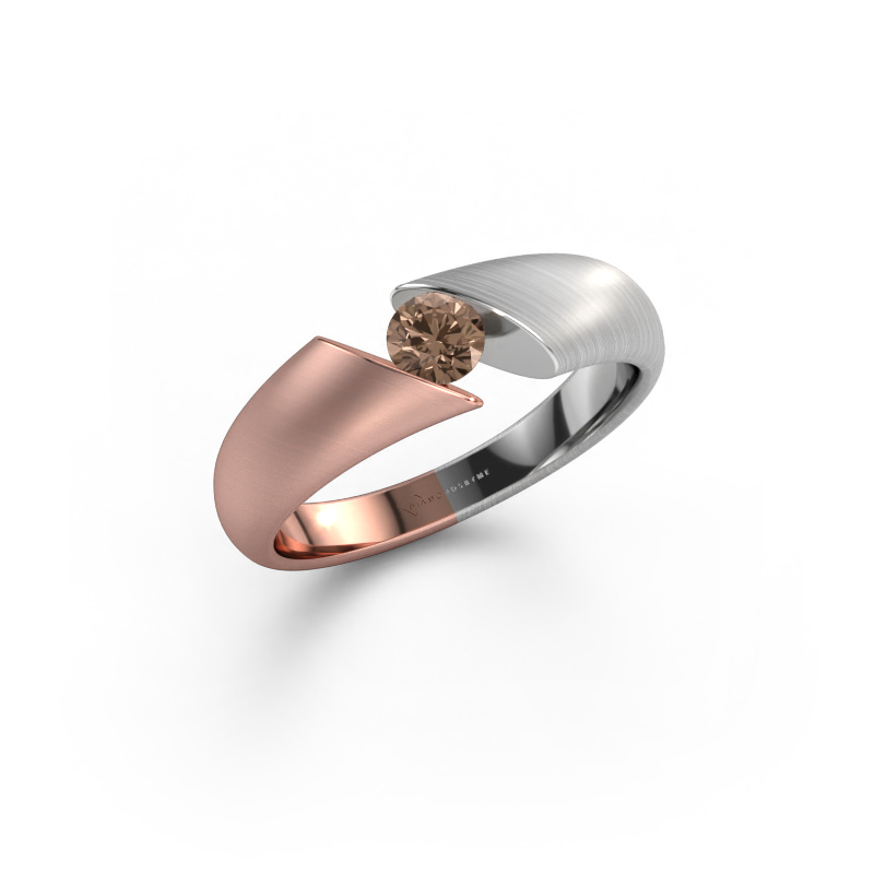 Image of Engagement ring Hojalien 1 585 rose gold Brown diamond 0.25 crt