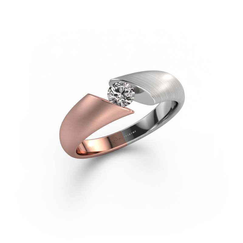 Image of Engagement ring Hojalien 1 585 rose gold Custom diamond 4 mm
