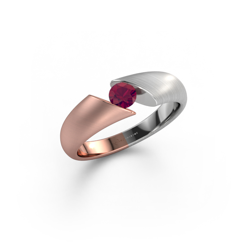 Image of Engagement ring Hojalien 1 585 rose gold Rhodolite 4 mm