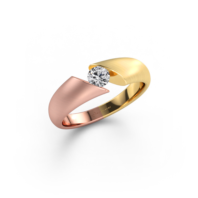 Afbeelding van Ring Hojalien 1 585 rosé goud Diamant 0.25 crt