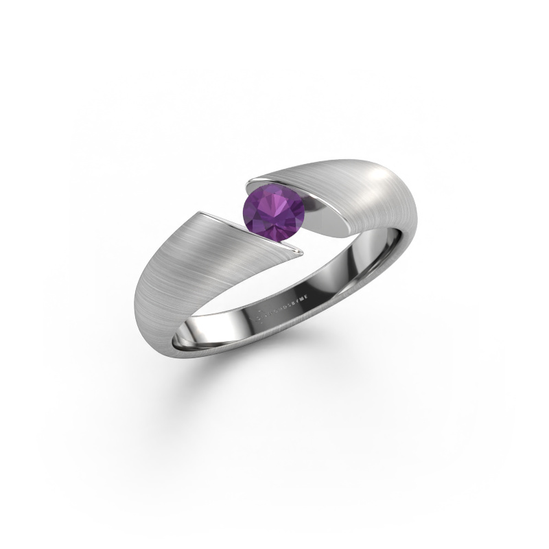 Image of Engagement ring Hojalien 1 585 white gold Amethyst 4 mm