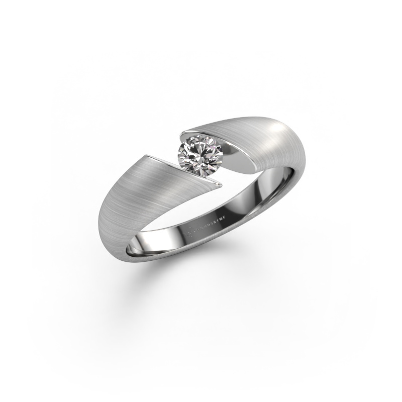 Image of Engagement ring Hojalien 1 585 white gold Zirconia 4 mm