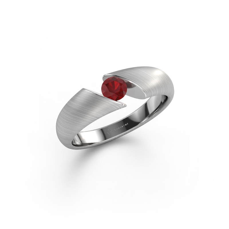 Image of Engagement ring Hojalien 1 585 white gold Ruby 4 mm