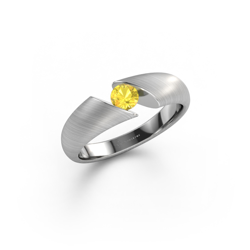 Image of Engagement ring Hojalien 1 585 white gold Yellow sapphire 4 mm