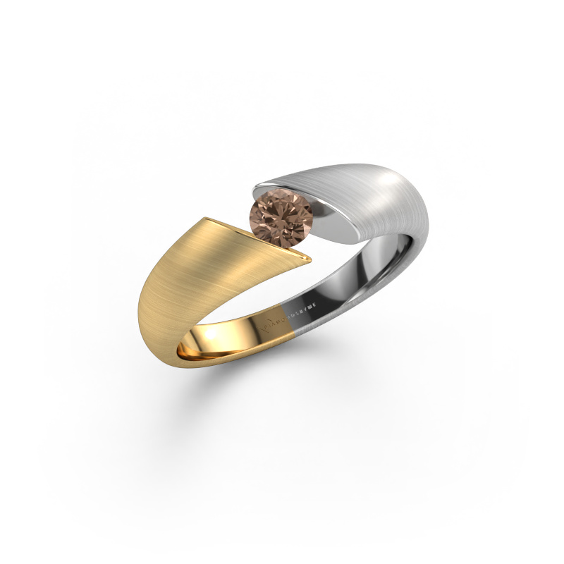 Image of Engagement ring Hojalien 1 585 gold Brown diamond 0.25 crt