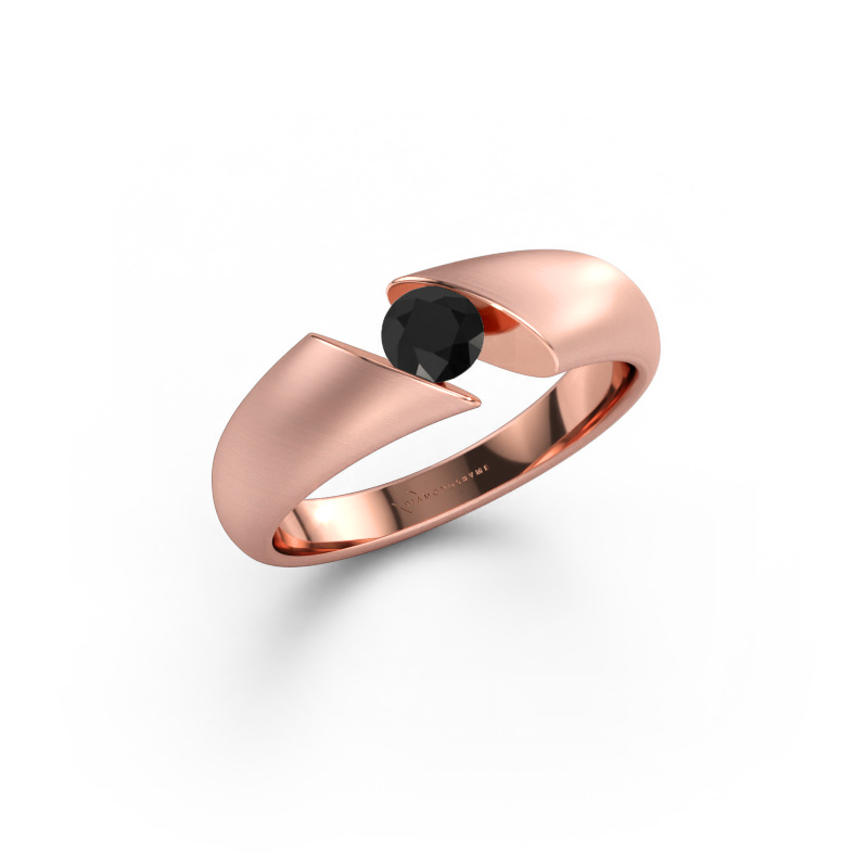 Immagine di Anello Hojalien 1 585 oro rosa Diamante nero 0.36 crt