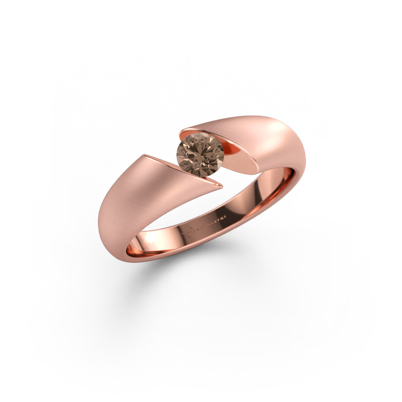 Imagen de Anillo Hojalien 1 585 oro rosa Diamante marrón 0.30 crt