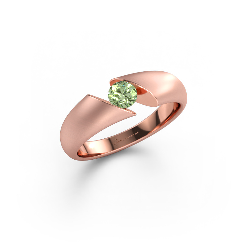 Bild av Ring Hojalien 1 585 roséguld Grön labbodlad diamant 4.2 mm