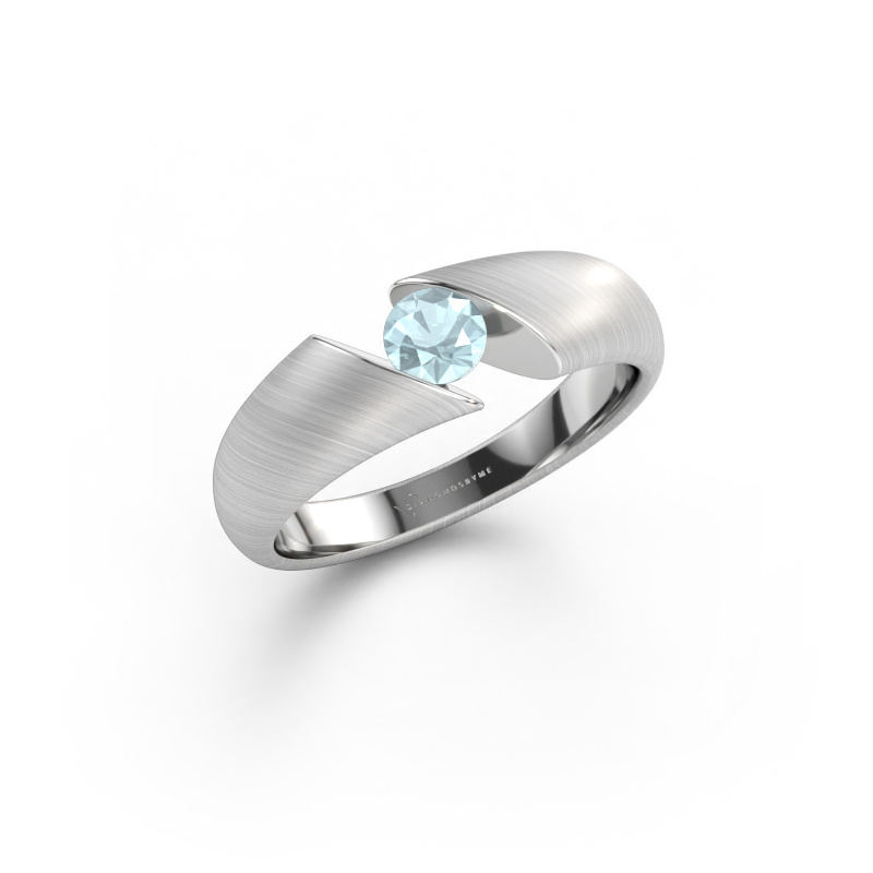 Immagine di Anello Hojalien 1 585 oro bianco Acquamarina 4.2 mm