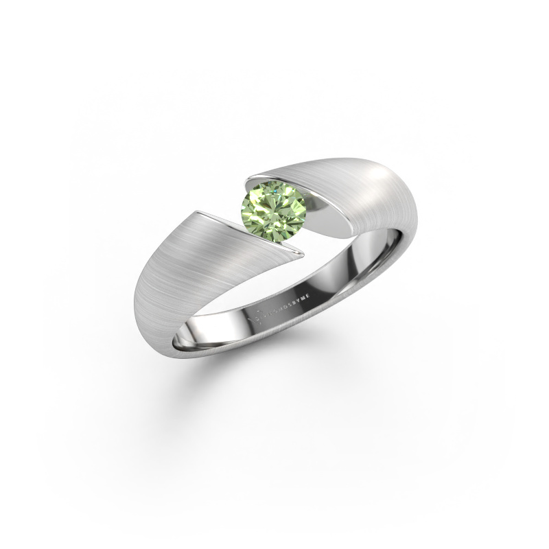 Bild av Ring Hojalien 1 585 vitt guld Grön labbodlad diamant 4.2 mm