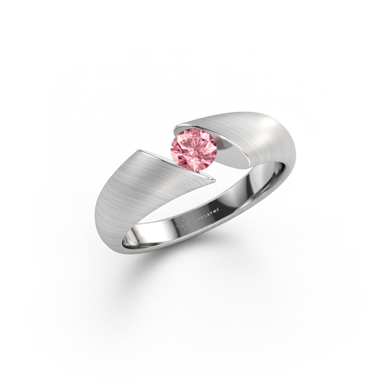 Immagine di Anello Hojalien 1 585 oro bianco Diamante lab grown rosa 4.2 mm