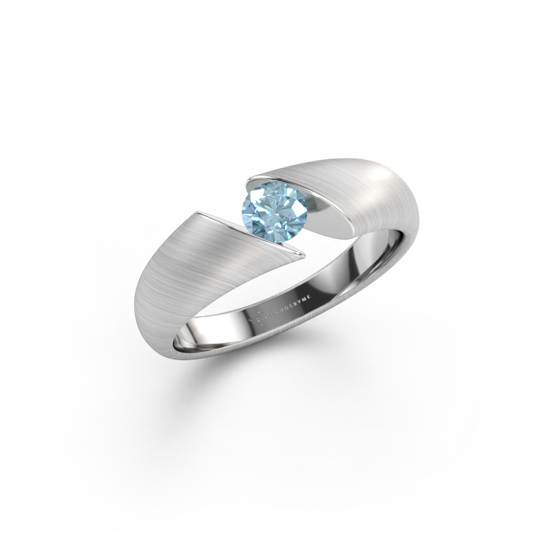 Bild av Ring Hojalien 1 585 vitt guld Blå labbodlad diamant 4.2 mm