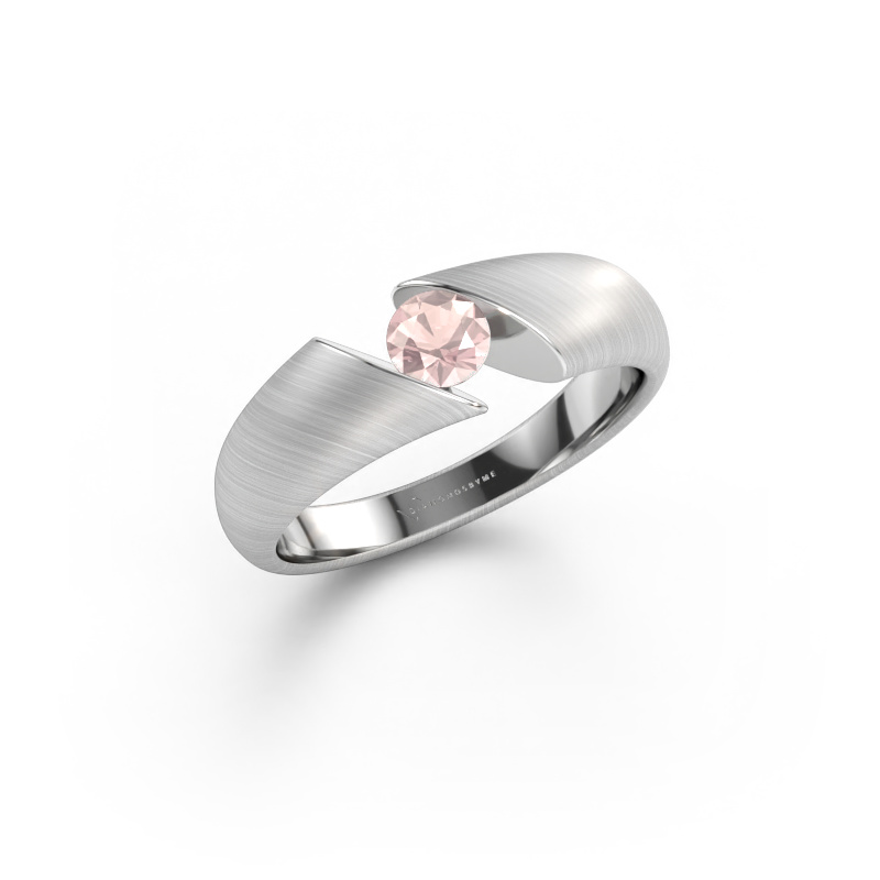 Immagine di Anello Hojalien 1 585 oro bianco Morganite champagne 4.2 mm