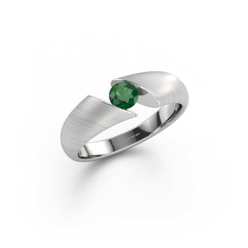 Immagine di Anello Hojalien 1 585 oro bianco Smeraldo 4.2 mm