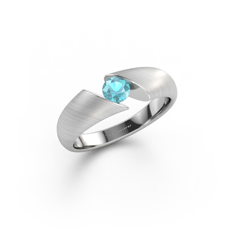 Immagine di Anello Hojalien 1 585 oro bianco Topazio blu 4.2 mm