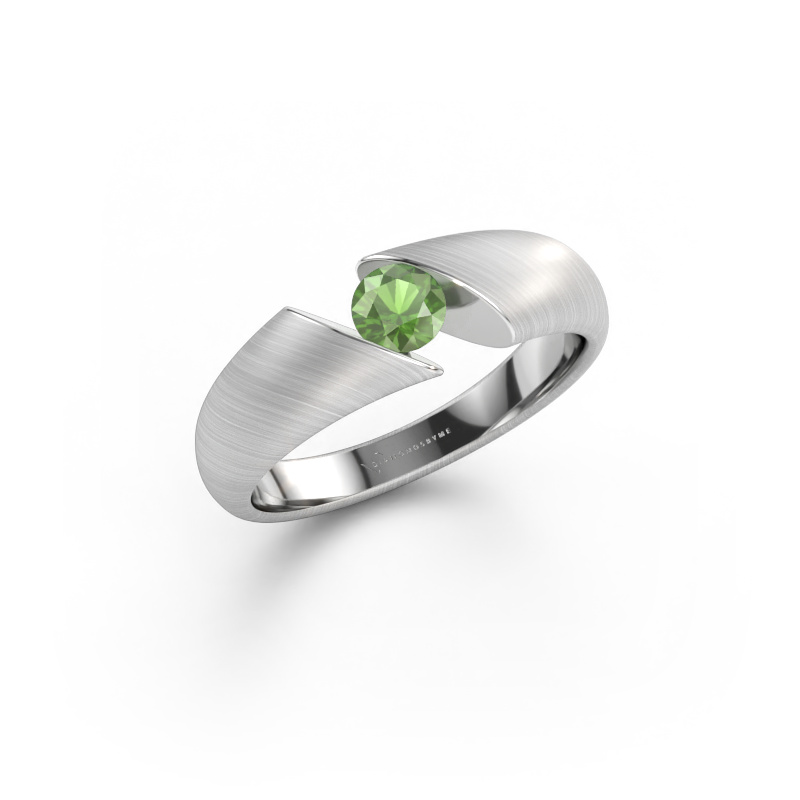 Immagine di Anello Hojalien 1 585 oro bianco Tormalina verde 4.2 mm