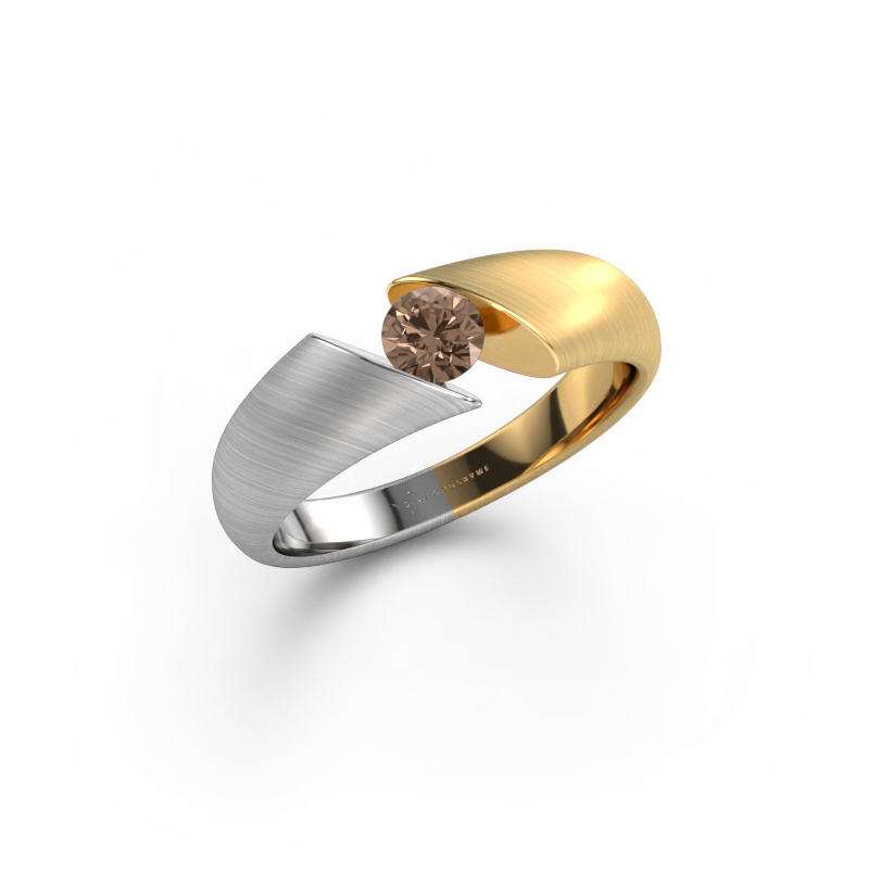 Afbeelding van Ring Hojalien 1 585 witgoud Bruine diamant 0.30 crt