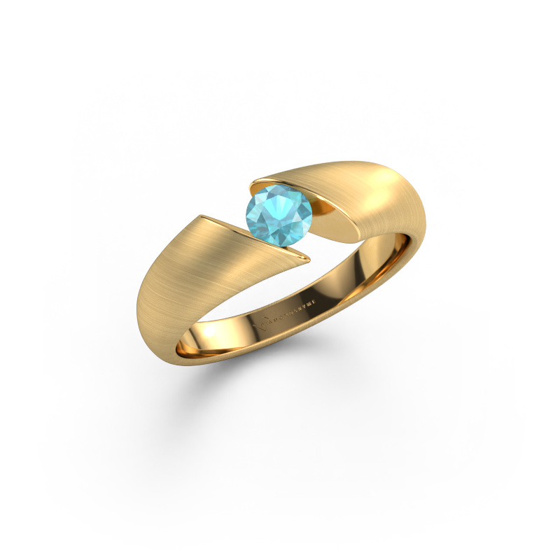 Image of Ring Hojalien 1 585 gold Blue topaz 4.2 mm