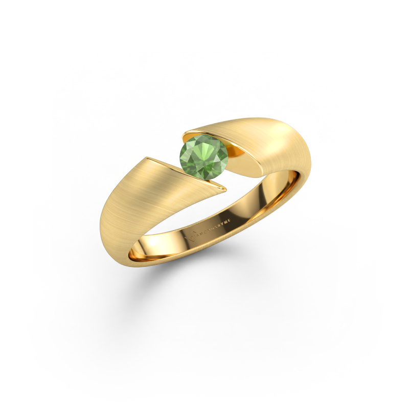 Bild von Ring Hojalien 1 585 Gold Turmalin grün 4.2 mm