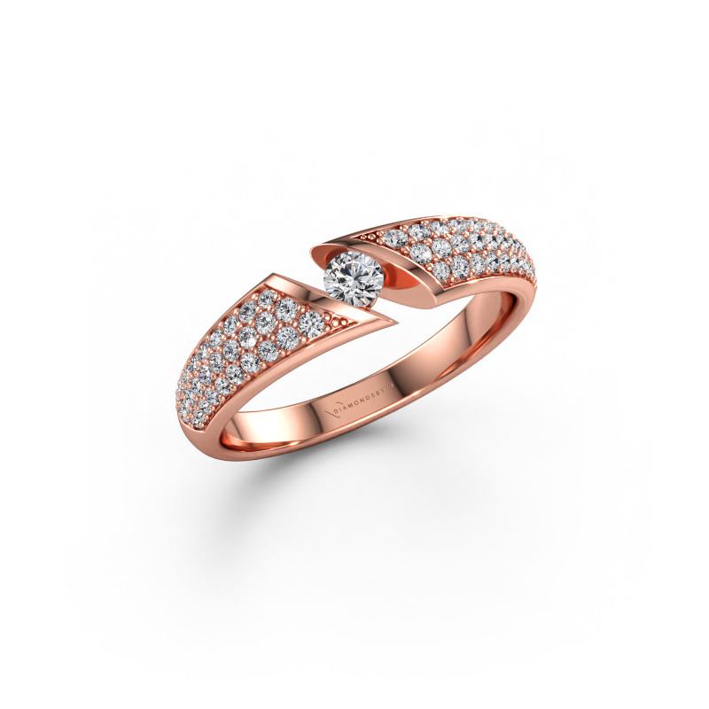 Immagine di Anello Hojalien 3 585 oro rosa Diamante 0.436 crt