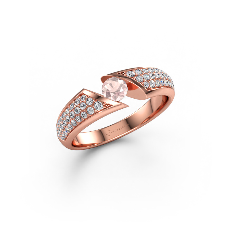Bild av Ring Hojalien 3 585 roséguld Champagnefärgad morganit 4 mm