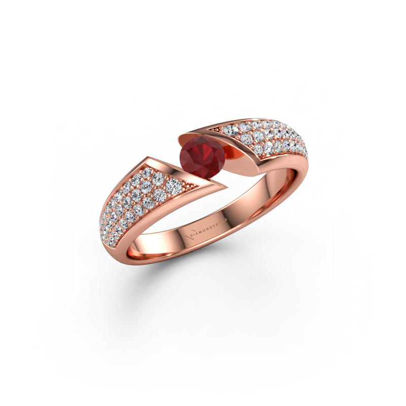 Immagine di Anello Hojalien 3 585 oro rosa Rubino 4 mm