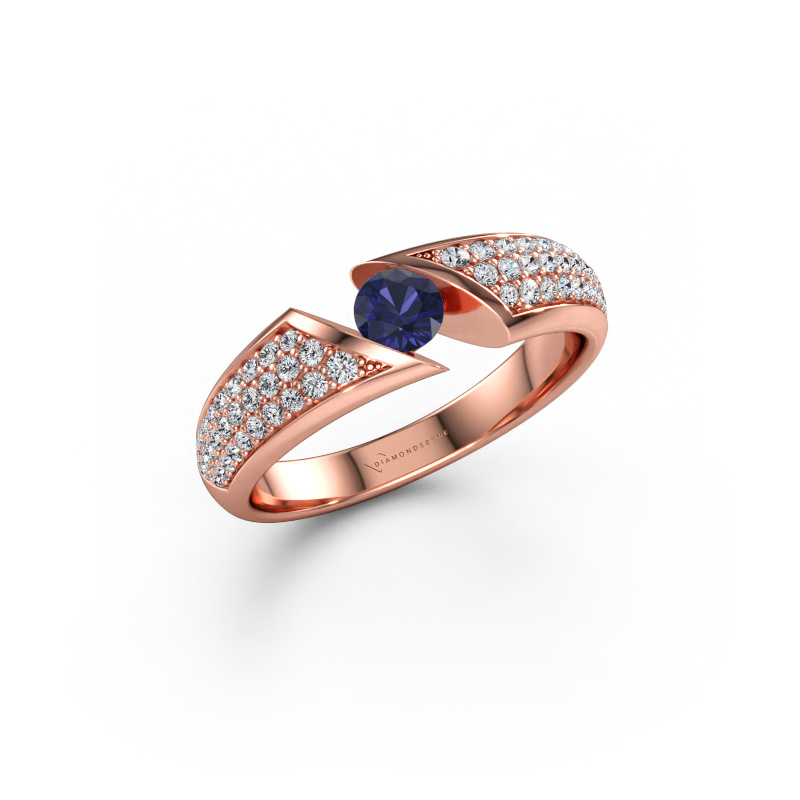Immagine di Anello Hojalien 3 585 oro rosa Zaffiro 4 mm