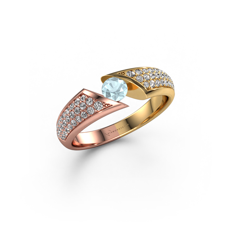Image of Ring Hojalien 3 585 rose gold Aquamarine 4 mm