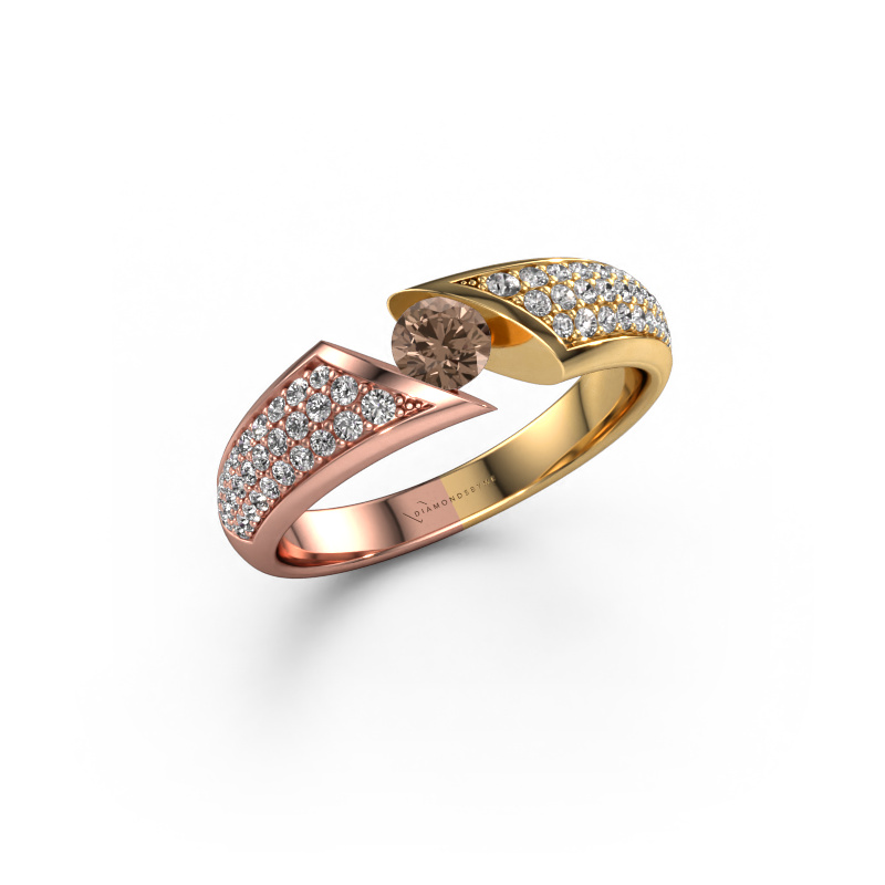 Bild von Ring Hojalien 3 585 Roségold Braun Diamant 0.621 crt