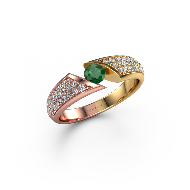 Image of Ring Hojalien 3 585 rose gold Emerald 4 mm