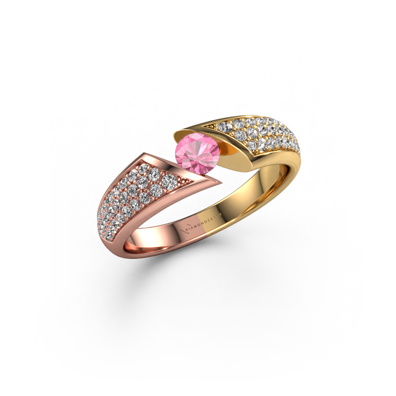 Image of Ring Hojalien 3 585 rose gold Pink sapphire 4 mm