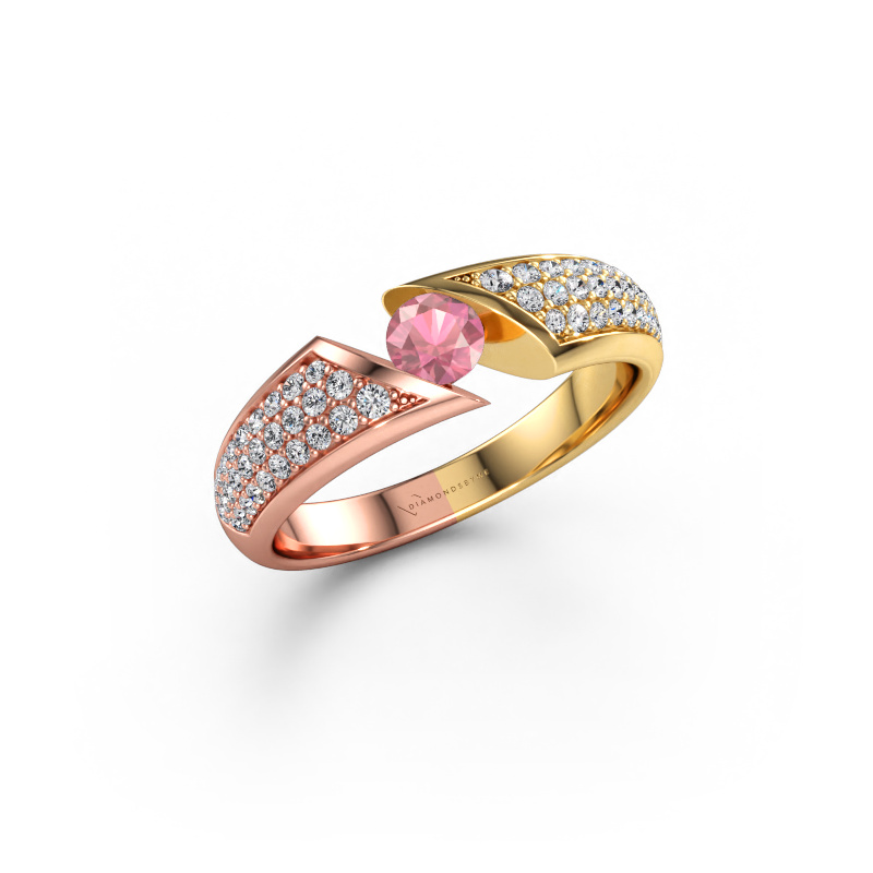 Afbeelding van Ring Hojalien 3 585 rosé goud Toermalijn pink 4 mm