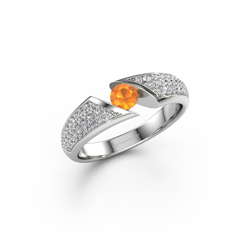 Image of Ring Hojalien 3 585 white gold Citrin 4 mm