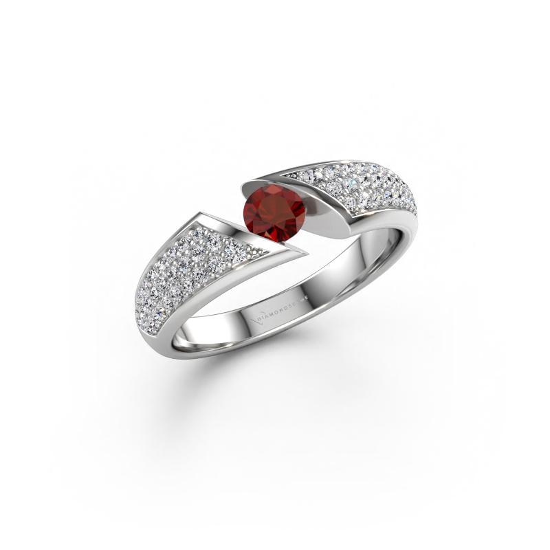 Bild von Ring Hojalien 3 585 Weißgold Granat 4 mm