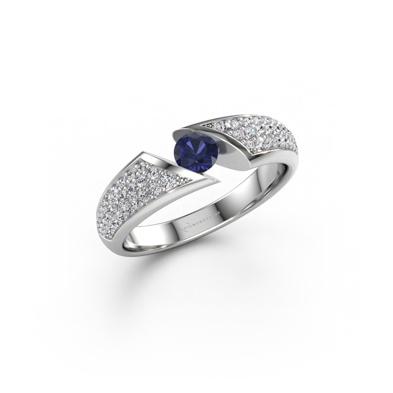 Immagine di Anello Hojalien 3 585 oro bianco Zaffiro 4 mm