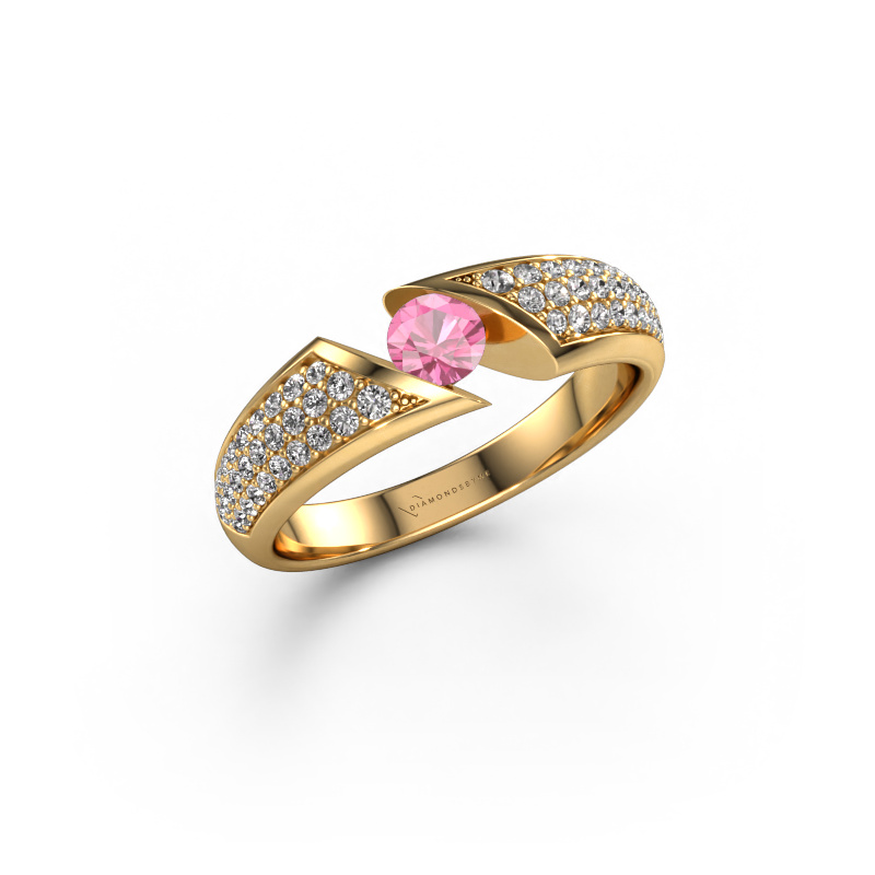 Image of Ring Hojalien 3 585 gold Pink sapphire 4 mm